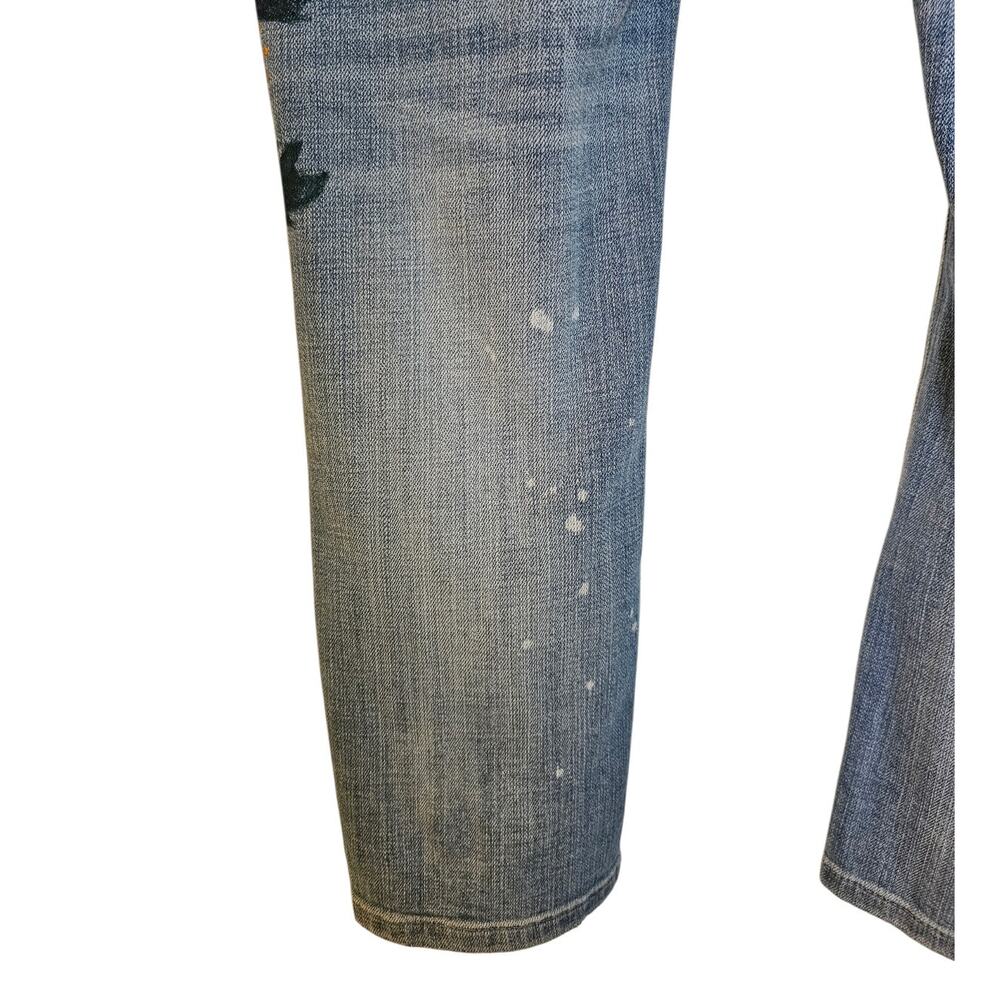 Pilcro by Anthropologie Boho Floral Mid Rise Boyfriend Distressed Denim Jeans - Picture 6 of 10